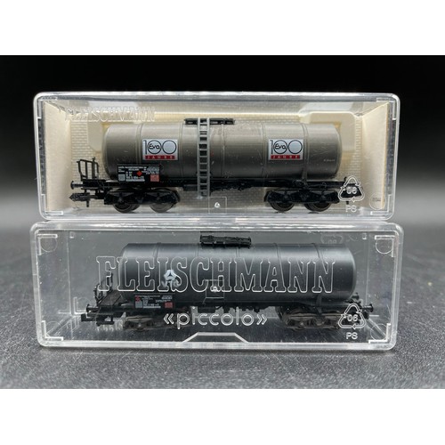 277 - Sixteen 'N' Gauge Wagons from Fleischmann, Roco, Arnold, Trix (some incorrect boxes, one without lid... 