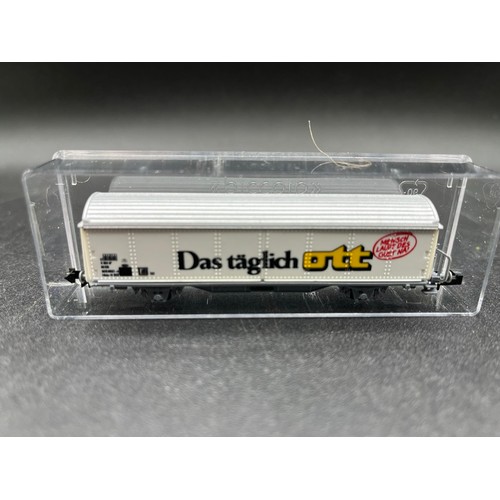 277 - Sixteen 'N' Gauge Wagons from Fleischmann, Roco, Arnold, Trix (some incorrect boxes, one without lid... 