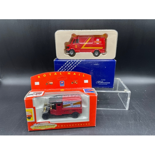 592 - 11 Corgi Die-cast vehicles including Corgi 07103 Gold Plated Land Rover 50 years, Royal Mail Millenn... 