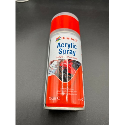 690 - 22 Humbrol Acrylic Spray Paint 150ml, Various colours shown, Ex-shop Stock - Very Good (22) 3500g