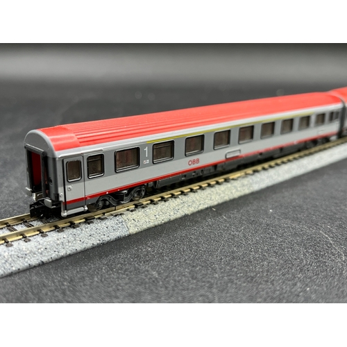 283 - Four Roco 'N' Gauge OBB Coaches/Cars believed to be Austrian Federal Railways, 1st, 1st/2nd (2) and ... 