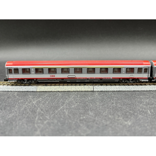 283 - Four Roco 'N' Gauge OBB Coaches/Cars believed to be Austrian Federal Railways, 1st, 1st/2nd (2) and ... 