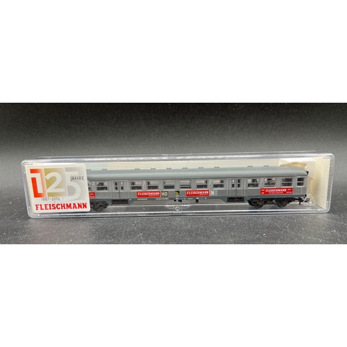 289 - 8 'N' Gauge European Coaches from Fleischmann, Minitrix and Kato, includes correctly cased Fleischma... 