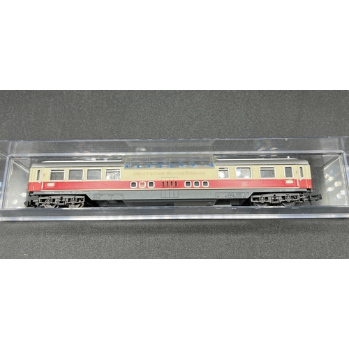 289 - 8 'N' Gauge European Coaches from Fleischmann, Minitrix and Kato, includes correctly cased Fleischma... 