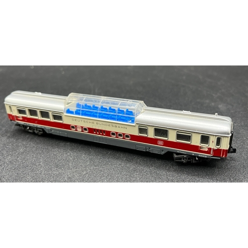 289 - 8 'N' Gauge European Coaches from Fleischmann, Minitrix and Kato, includes correctly cased Fleischma... 