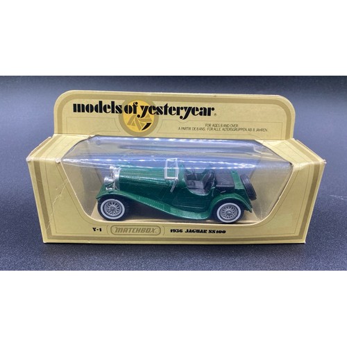 607 - Nine Models of Yesteryear including Limited Edition 1910 Renault AG. (VG). (9)1400g.
Y1 1936 Jaguar ... 