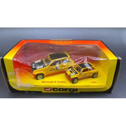 610 - 9 Boxed Corgi Vehicles, including 1352 Renault 5 Turbo. (Cars VG, Boxes P). 1900g.
1352 Renault 5 Tu... 