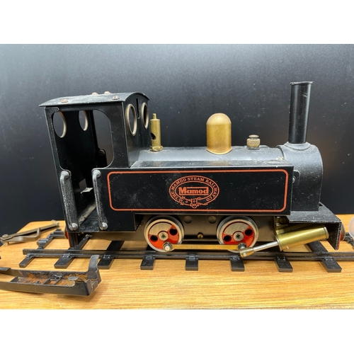 17 - Rare Mamod Steam Engine Locomotive SL1 Train finished in Black, with handmade wooden track box conta... 