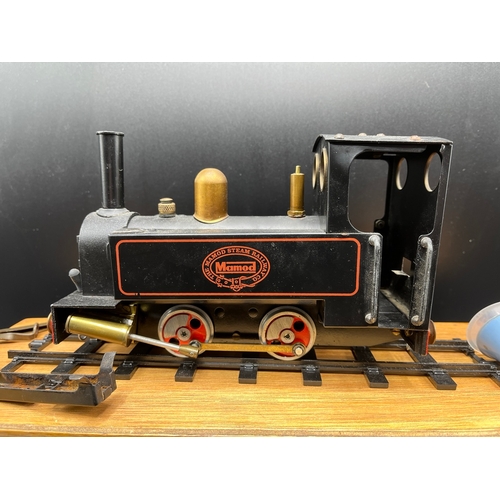 17 - Rare Mamod Steam Engine Locomotive SL1 Train finished in Black, with handmade wooden track box conta... 