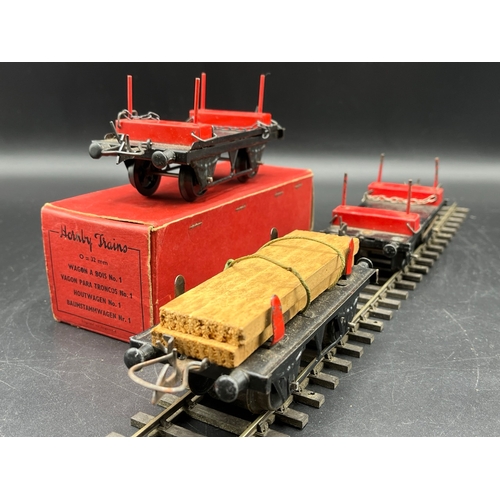 41 - 12 Hornby Meccano O Gauge Rolling-stock, includes LMS Green/White Hopper Wagon & Brake Van (G), No.1... 