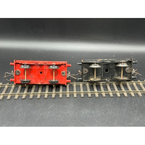 44 - 5 Hornby Meccano Gauge O UTLX 4739 Union Tank Car Co. Oil wagon, Shell Motor Spirit Tank wagon, Esso... 