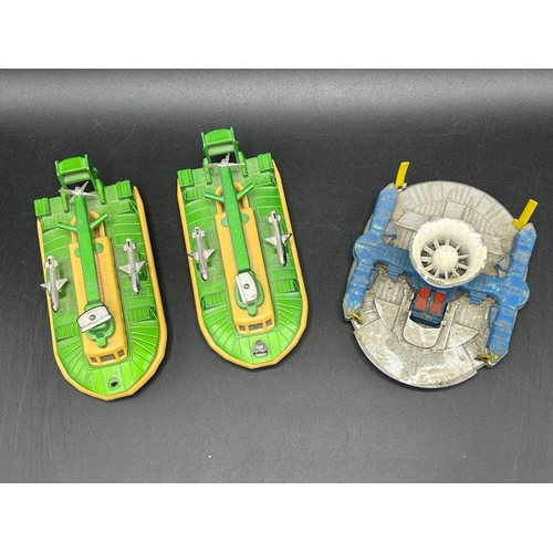 613 - Two Matchbox Battle Kings K-105 Hover Raider craft and Corgi Major Toys 1119 HDL Hovercraft SR-NI Du... 