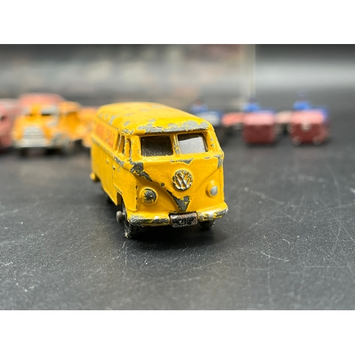 614 - 35 Dinky Dublo die-cast vehicles in original play-worn condition, just one taxi loose from chassis, ... 