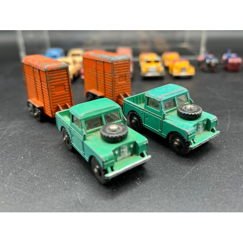 614 - 35 Dinky Dublo die-cast vehicles in original play-worn condition, just one taxi loose from chassis, ... 