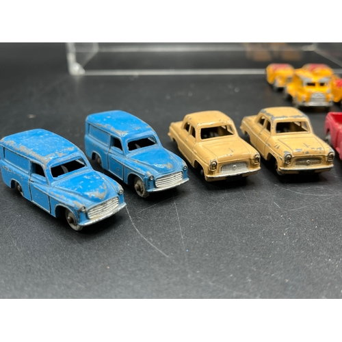 614 - 35 Dinky Dublo die-cast vehicles in original play-worn condition, just one taxi loose from chassis, ... 