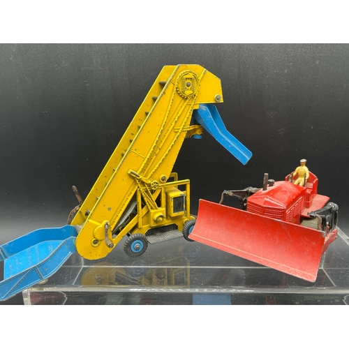 615 - 12 die-cast items mainly Dinky, includes SuperToys Barber-Greene Olding Elevator Loader with conveyo... 