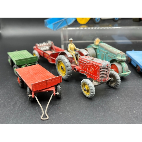 615 - 12 die-cast items mainly Dinky, includes SuperToys Barber-Greene Olding Elevator Loader with conveyo... 