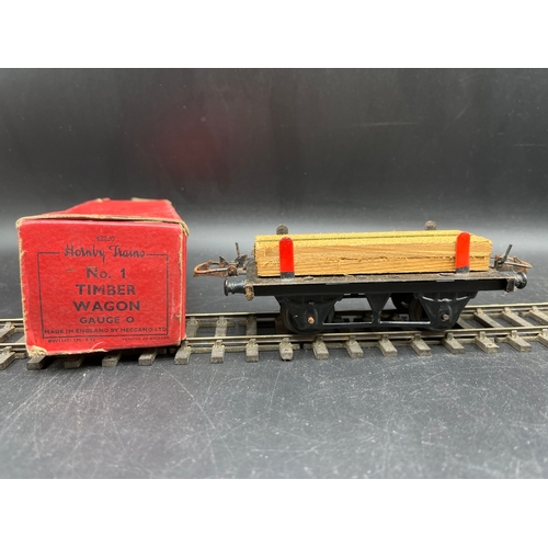 47 - 7 Hornby Gauge O Boxed Wagons, includes SR No.1 Milk Traffic Van with two churns and working doors, ... 