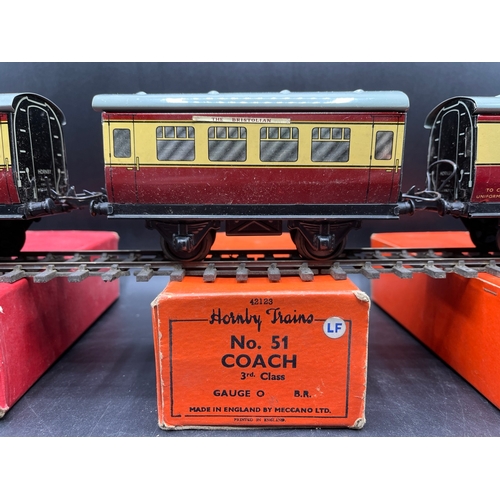 48 - Hornby Trains Rake of three No.51 Coaches marked 'The Bristolian', each boxed, Coach 1st Class, Coac... 