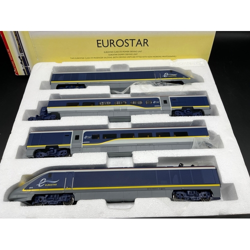 127 - Hornby Eurostar 5-car set, Tested Runner, consists of Hornby R3215 Eurostar Train Pack and R4580 Eur... 