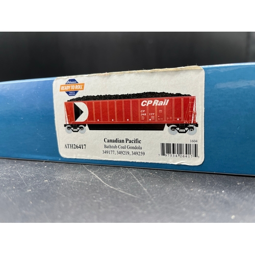 232 - Four HO North American Rolling-stock, Athearn ATH26417 Canadian Pacific Bathtub Coal Gondola #349177... 