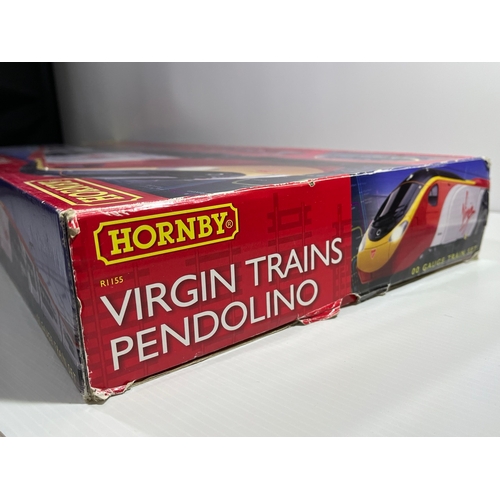 129 - Hornby R1155 Virgin Trains Pendolino OO gauge Train Set, Tested Runner w/lights, DCC Ready, Appears ... 