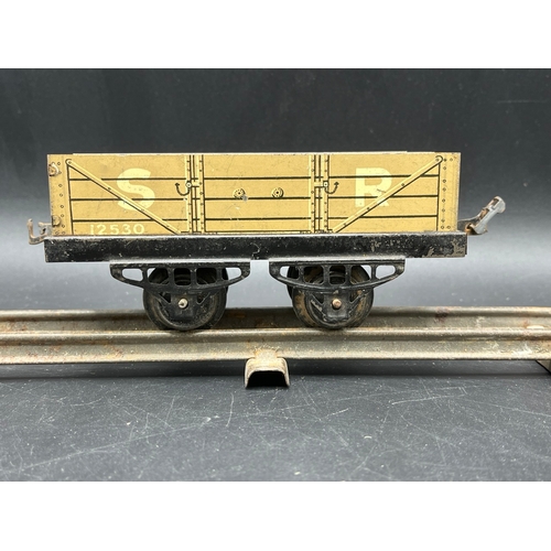 60 - 6 Hornby Meccano No.0 Open Wagons, includes 1929-30 SR and LMS, plus three further SR & LMS believed... 