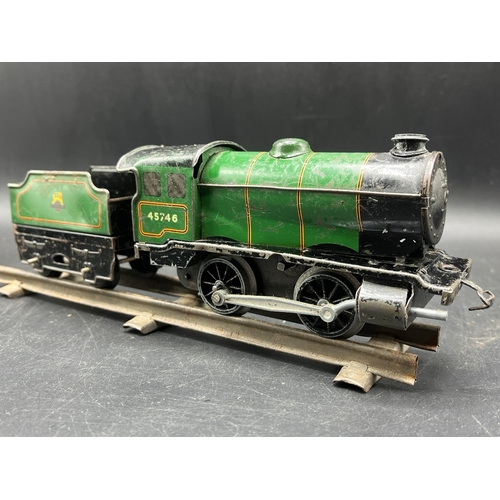 50 - Hornby Meccano 'O' gauge Type 30 Green #45746 Clockwork Loco and Tender - Fair (1) 400g