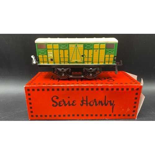 64 - A Loco & Seventeen French issue Hachette Reproductions 'Series Hornby' O gauge wagons and coaches, 8... 