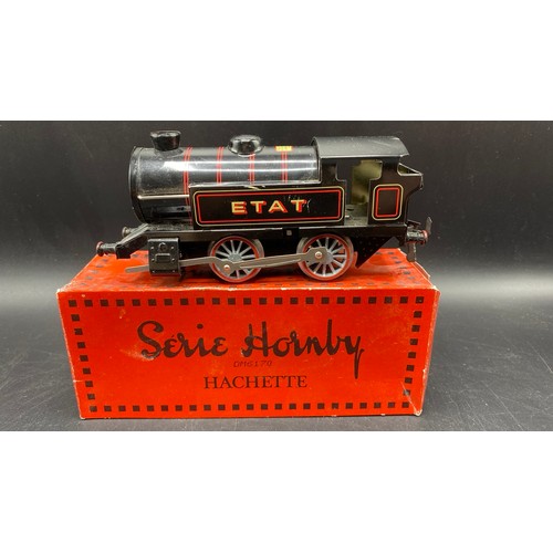 64 - A Loco & Seventeen French issue Hachette Reproductions 'Series Hornby' O gauge wagons and coaches, 8... 