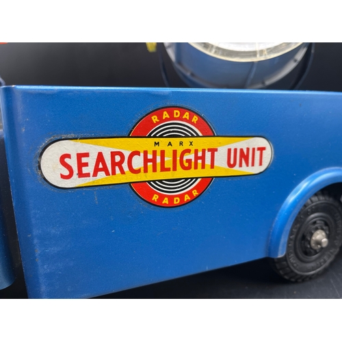 659 - Marx Junior Powerhouse Radar Search Light Truck #1074 with no play-ware, Pressed steel, odd spots of... 