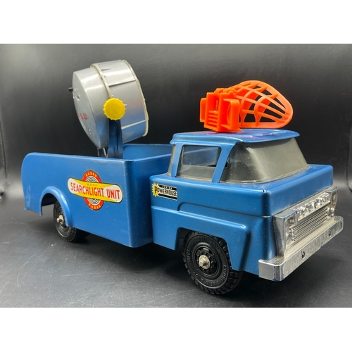 659 - Marx Junior Powerhouse Radar Search Light Truck #1074 with no play-ware, Pressed steel, odd spots of... 