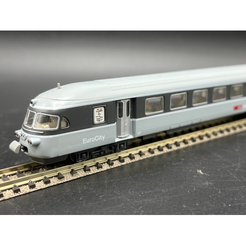 290 - N Scale Kato/Lemke K11401 SBB CFF FFS Eurocity 6-Car Set MISSING Motorised Car, therefore only five ... 