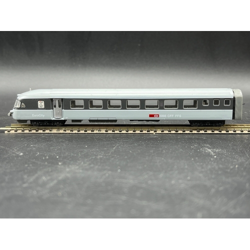 290 - N Scale Kato/Lemke K11401 SBB CFF FFS Eurocity 6-Car Set MISSING Motorised Car, therefore only five ... 