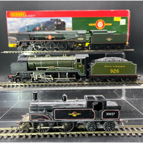 210 - Three 'OO' gauge Steam Locos Tested, Hornby BR 4-6-2 'Clan line' Merchant Navy Class #35028 Tested N... 