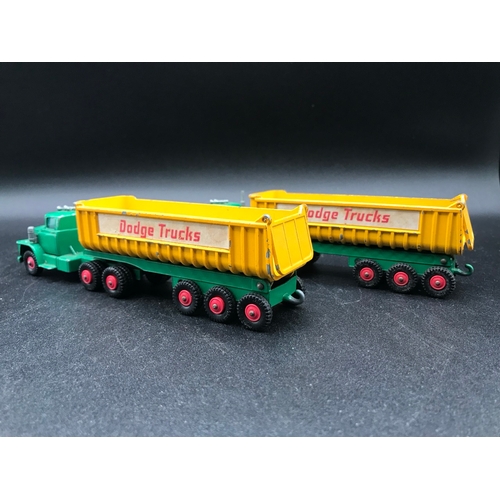 214 - Two Matchbox King Size K-16 Dodge Tractors, Play worn, Tipper action works, One exhaust missing - Fa... 