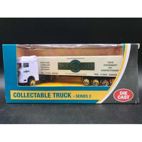 222 - Three Poundland and Two Eddie Stobart Saico Trucks, Undisturbed from Packaging, Boxes overall Fair/G... 