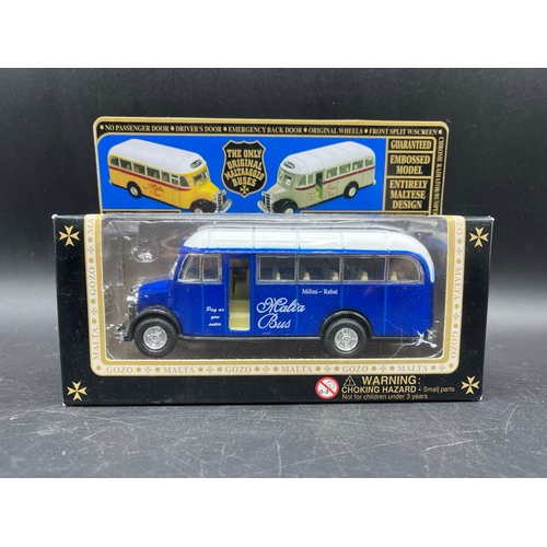 265 - Five Malta Bus Company die-cast Bedford OB coaches by Leaf Ltd 'The Original Malta & Gozo Buses' ser... 