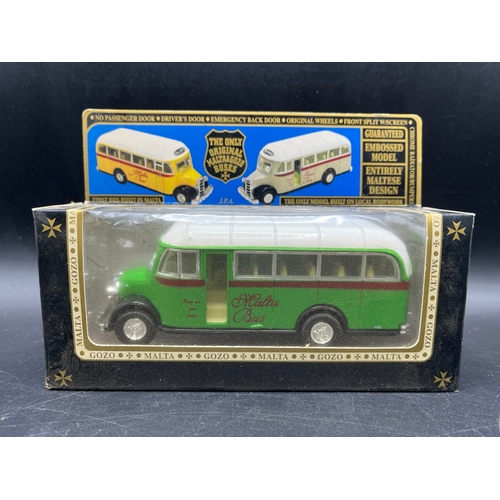 265 - Five Malta Bus Company die-cast Bedford OB coaches by Leaf Ltd 'The Original Malta & Gozo Buses' ser... 