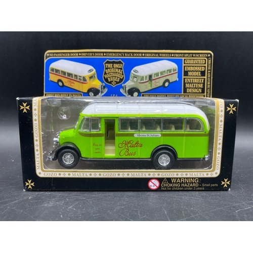 265 - Five Malta Bus Company die-cast Bedford OB coaches by Leaf Ltd 'The Original Malta & Gozo Buses' ser... 