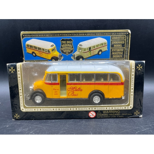 265 - Five Malta Bus Company die-cast Bedford OB coaches by Leaf Ltd 'The Original Malta & Gozo Buses' ser... 