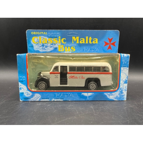 265 - Five Malta Bus Company die-cast Bedford OB coaches by Leaf Ltd 'The Original Malta & Gozo Buses' ser... 