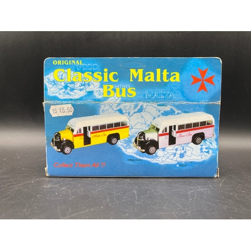 265 - Five Malta Bus Company die-cast Bedford OB coaches by Leaf Ltd 'The Original Malta & Gozo Buses' ser... 