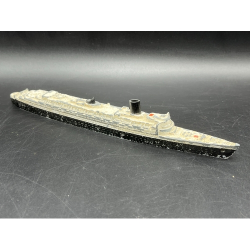 275 - An odd but interesting mix of Die-cast items, Triang Mini M702 RMS Queen Elizabeth, Two Matchbox Sea... 