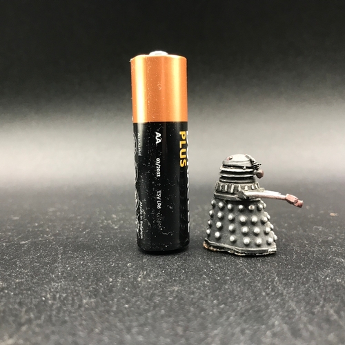 280 - Two Daleks - Dapol Grey/Black Dapol in packaging, together with small metal die-cast Dalek, Packagin... 