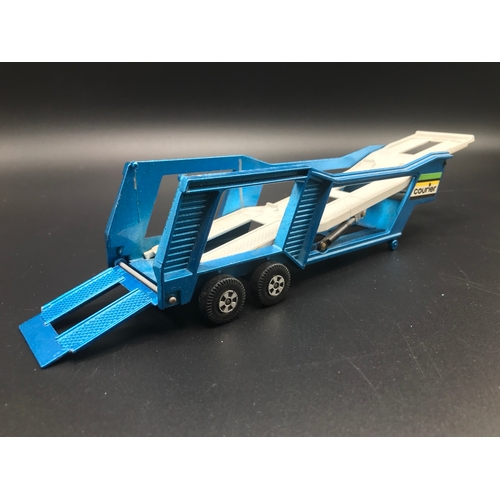 18 - Matchbox SuperKings K-10 Car Transporter, Bedford K3 Courier Cab, Blue/White in Box, Single Punch, R... 