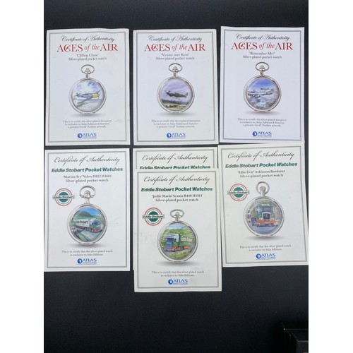 29 - Atlas Edition Eddie Stobart & Aces of Air Pocket Watches. (1000g) (11).
Sealed and Boxed: (VERY GOOD... 