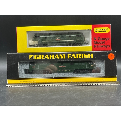 66 - Two 'N' gauge Diesel Locomotives, Tested Runners (300g)
Graham Farish 371-403 Class 52 D1035 BR Gree... 