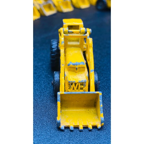 16 - 18 Lesney Weatherall Hydraulic No. 24 Made in England Die Cast JCBs. All showing signs of play, as c... 