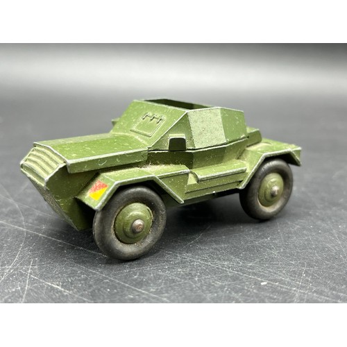 9 - Three Dinky Toys Armoured vehicles
(250g)
Boxed Dinky Toys 674 Austin Champ 
Dinky Toys 673 Scout ca... 